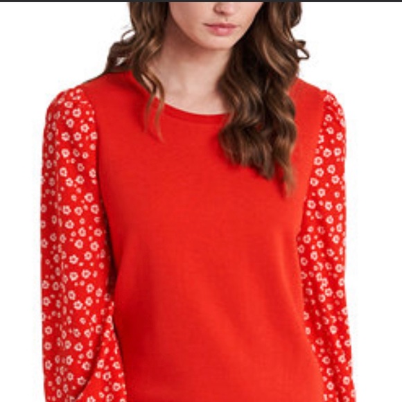 Riley & Rae Reagan Printed-Sleeve Sweater - Picture 1 of 3